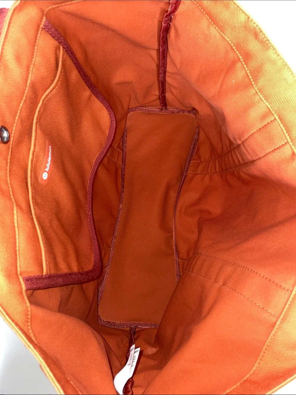 lululemon Orange Tote with Contrasting Red Trim